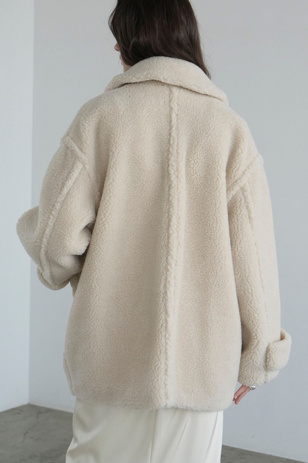 ラージポケット ボア オーバーコート - RIDGE POCKET BOA OVER COAT - IVORY