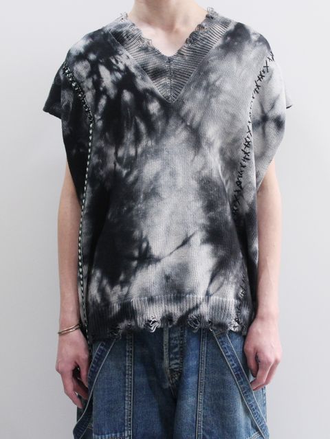 ニットベスト  - KNIT VEST - COLLABORATION WITH rurumu: BLACK