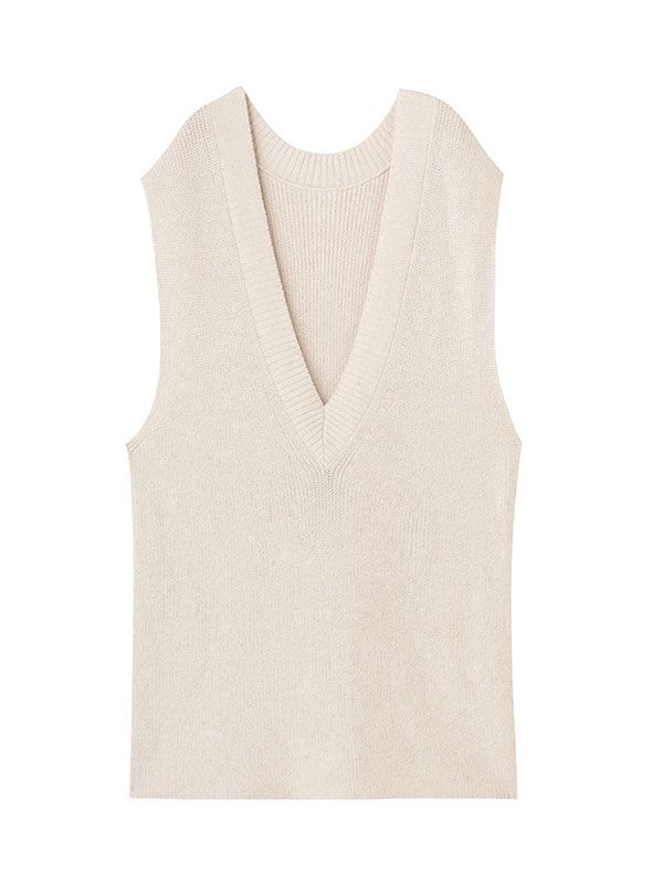 ルージーニットベスト - BEIGE