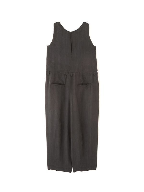 クルーネックキュプラタンクオールインワン (BLACK)