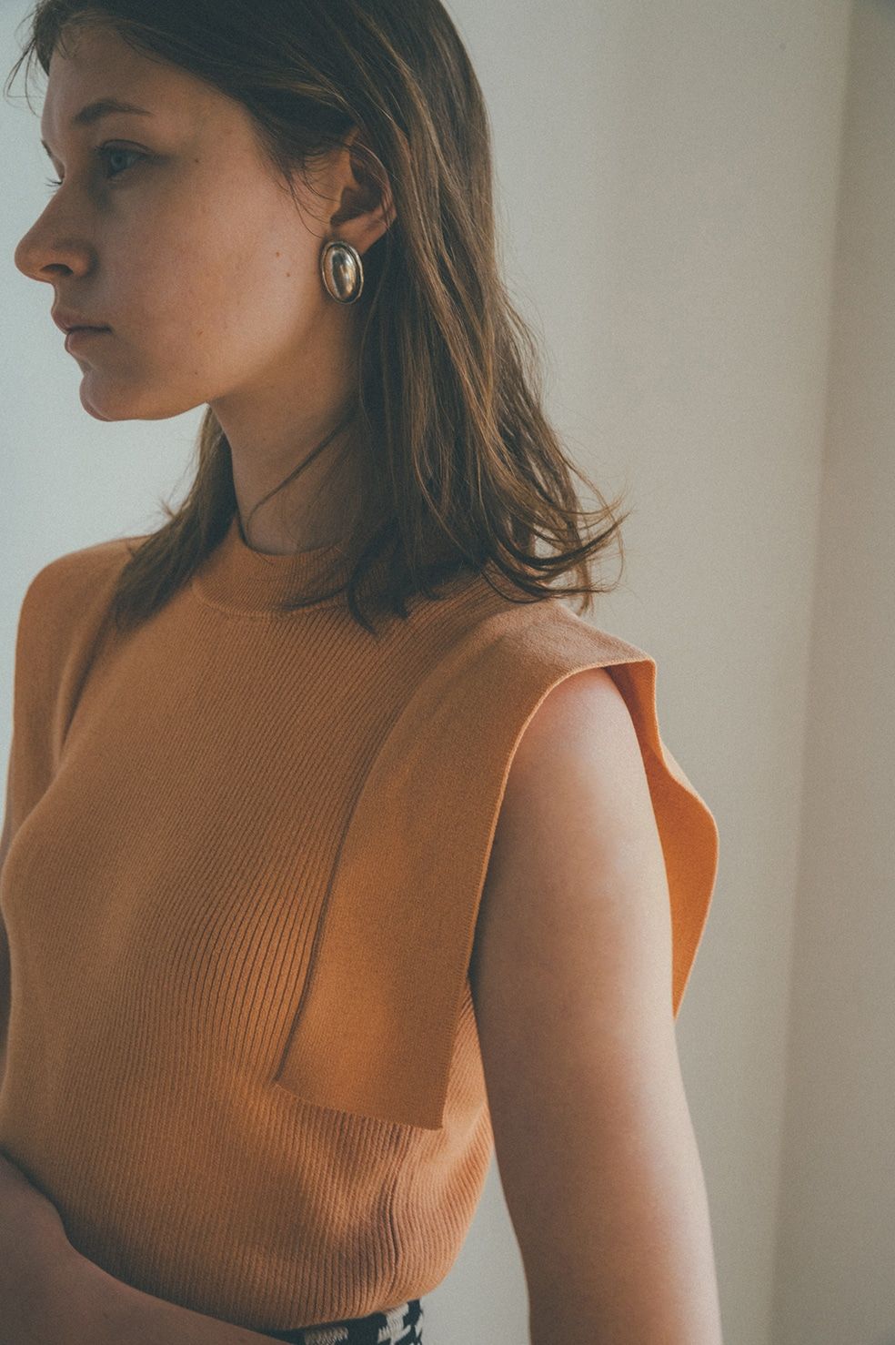 CLANE - スクエアスリーブニット - SQUARE SLEEVE KNIT ORANGE