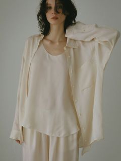カフスカットオフキュプラシャツ - OFF WHITE