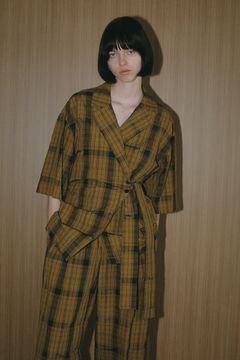 シャツジャケット -  BELTED SHIRTS JACKET - CAMEL