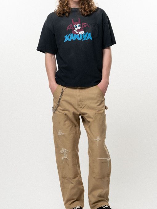 バケネコ ポケット ティー - BAKENEKO POCKET TEE (BLACK)