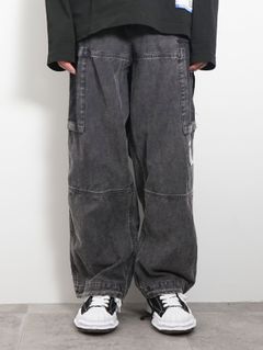 コットンサテン カーゴパンツ - Cotton Satin Cargo Pants - BLACK