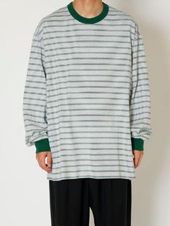 マルチボーダー ロングスリーブ カットソー - MULTI BORDER L/S T-SHIRT - GREEN