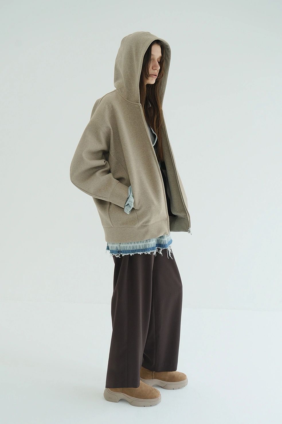 ボンディング ジップフーディ - CONSTRUCTIVE BONDING HOODIE (BEIGE)