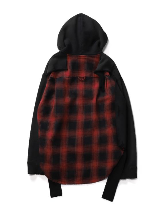 シャツコンバインド フーディー - Shirt Combined Hoodie BLACK