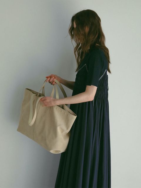 スウェードビッグトートバッグ - LIGHT BEIGE