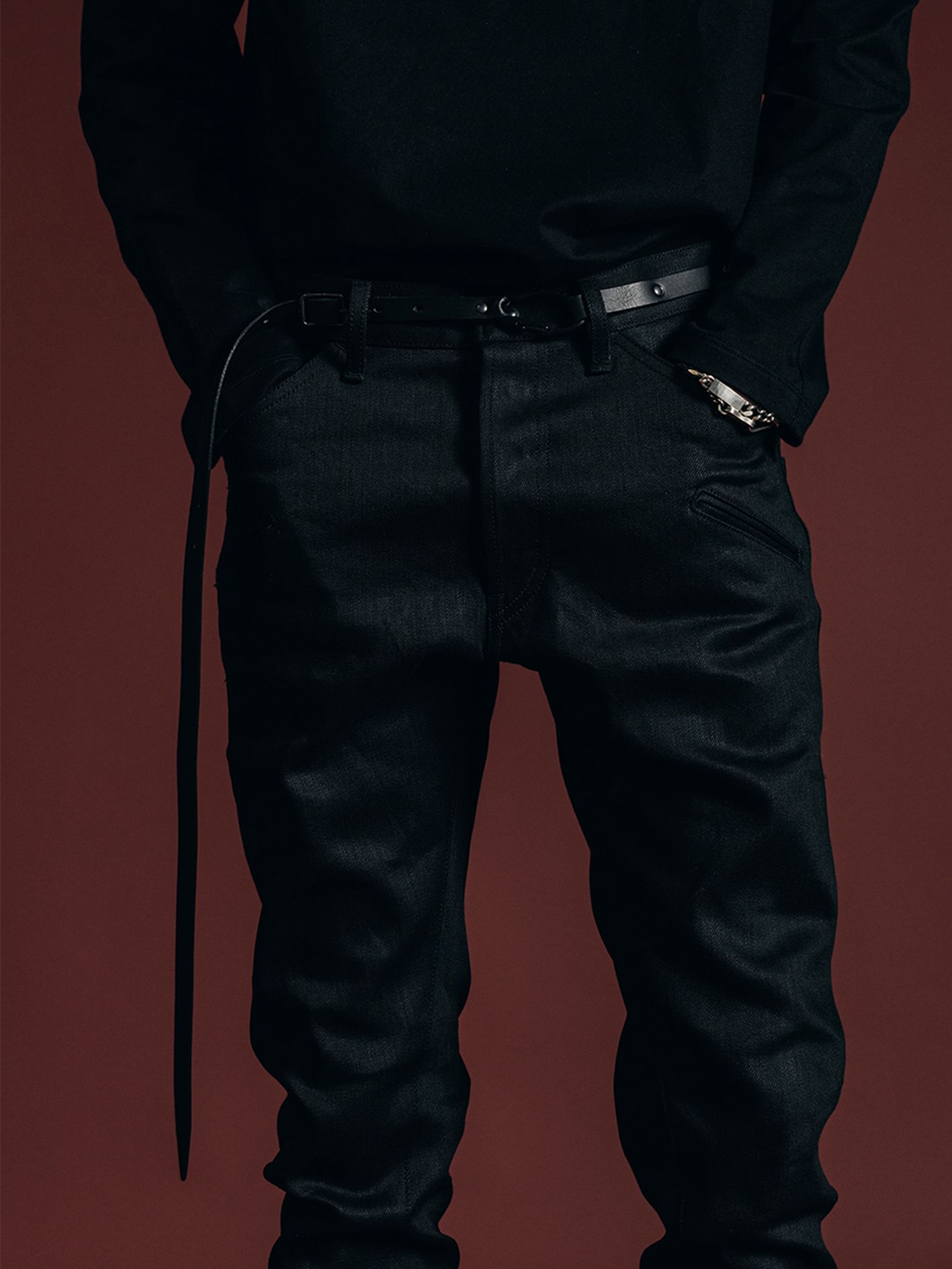 ナローベルト - narrow leather belt VI-3681-09 - A-BLACK