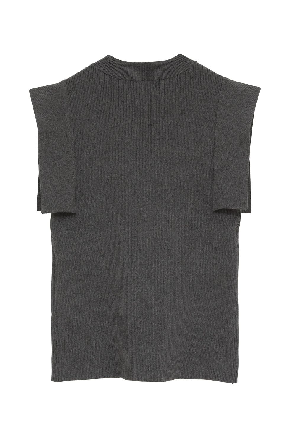 【26SS】 スクエアスリーブニットトップス - SQUARE SLEEVE KNIT TOPS (CHARCOAL GRAY)