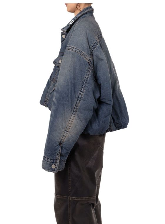 【レディース】ロールアップヘム パファーデニムジャケット | Roll-up Hem Puffer Denim Jacket
