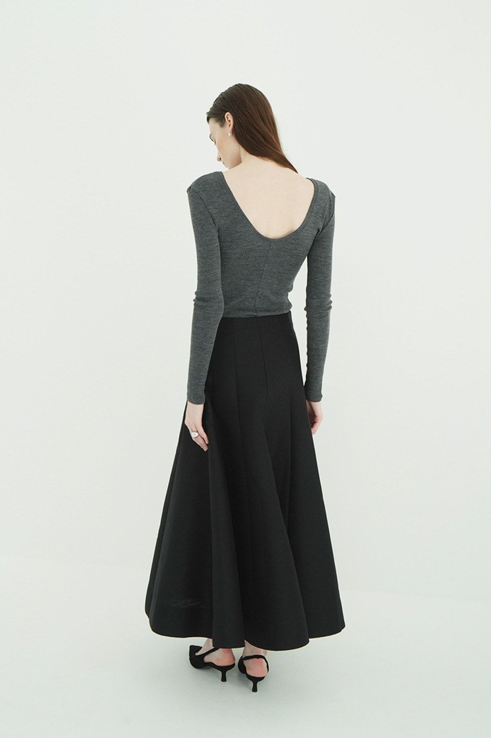 ウールリブカットソー - W FACE WOOL RIB TOPS（GREY）