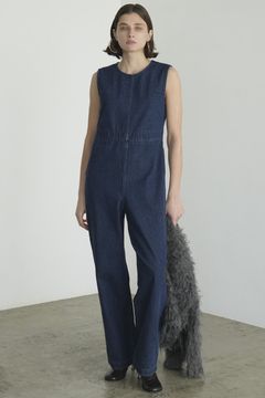 バック オープン デニム オールインワン - BACK OPEN DENIM ALL IN ONE - INDIGO