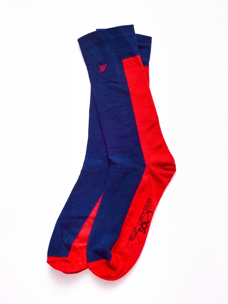 ソックス - PROJECT SUPPLY SOCKS × NAVY RED