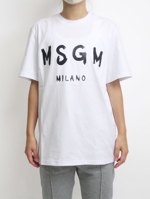 【メンズ】 ロゴプリントTシャツ - PAINT BRUSHED LOGO T-SHIRTS - WHITE