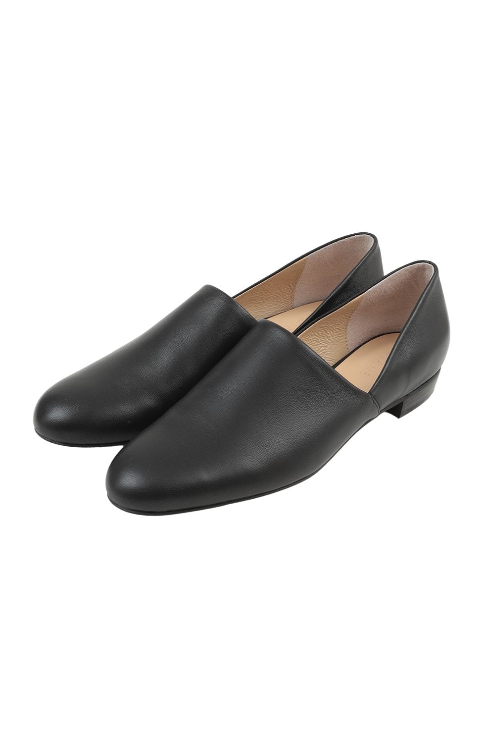 サイドカットフラットシューズ - SIDE CUT STACKED FLAT SHOES (BLACK)
