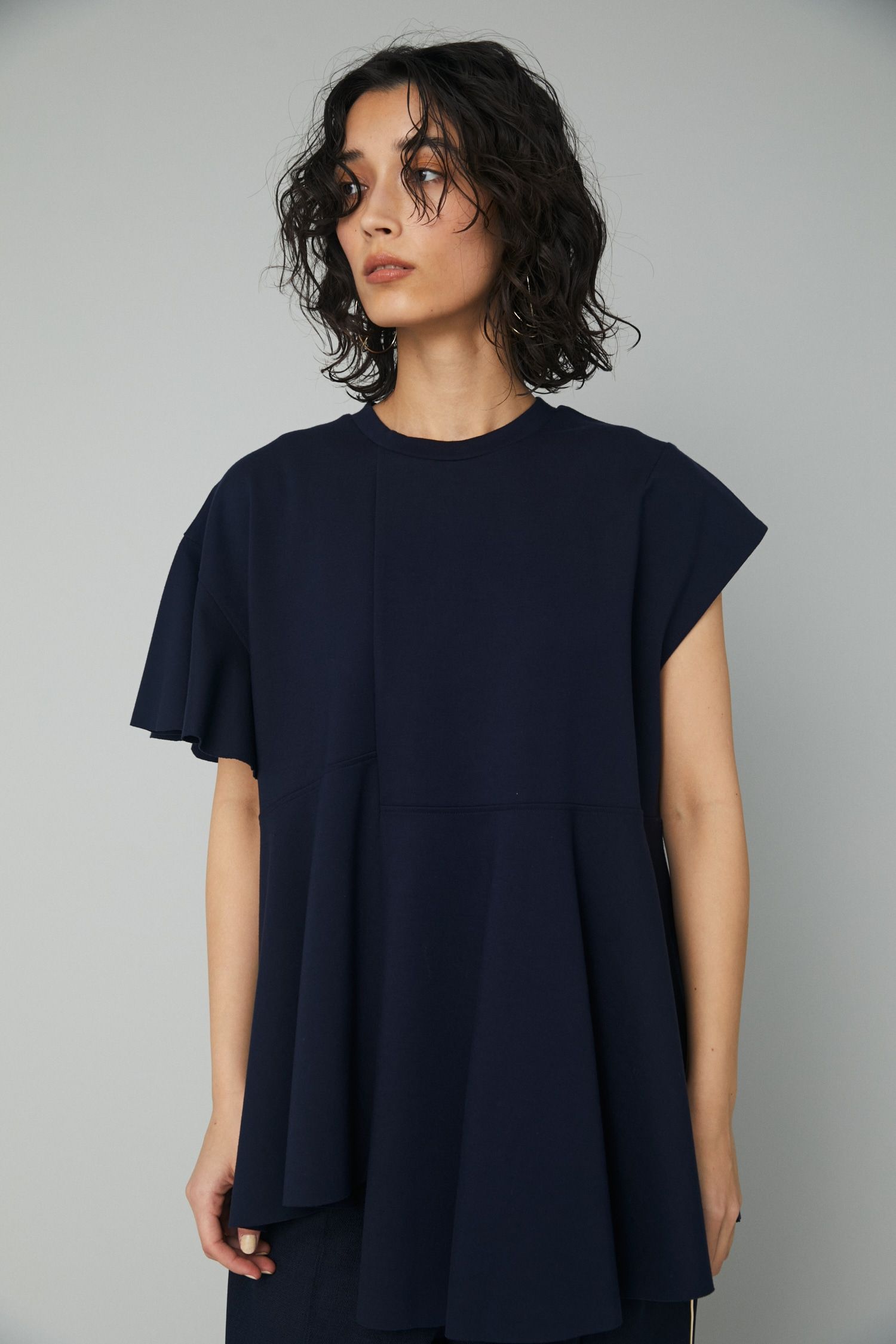 クロップド ポンチ トップス - Cropped ponte tops - NAVY