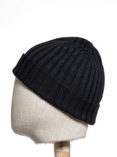 カシミヤウールニットキャップ (Black)