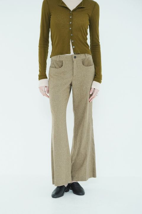 コーデュロイパネルメランジパンツ - CORDUROY PANEL MELANGE PANTS (BEIGE)
