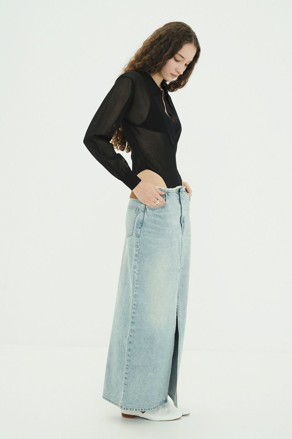 スキッパー ニット ボディスーツ - SKIPPER KNIT BODYSUITS (BLACK)