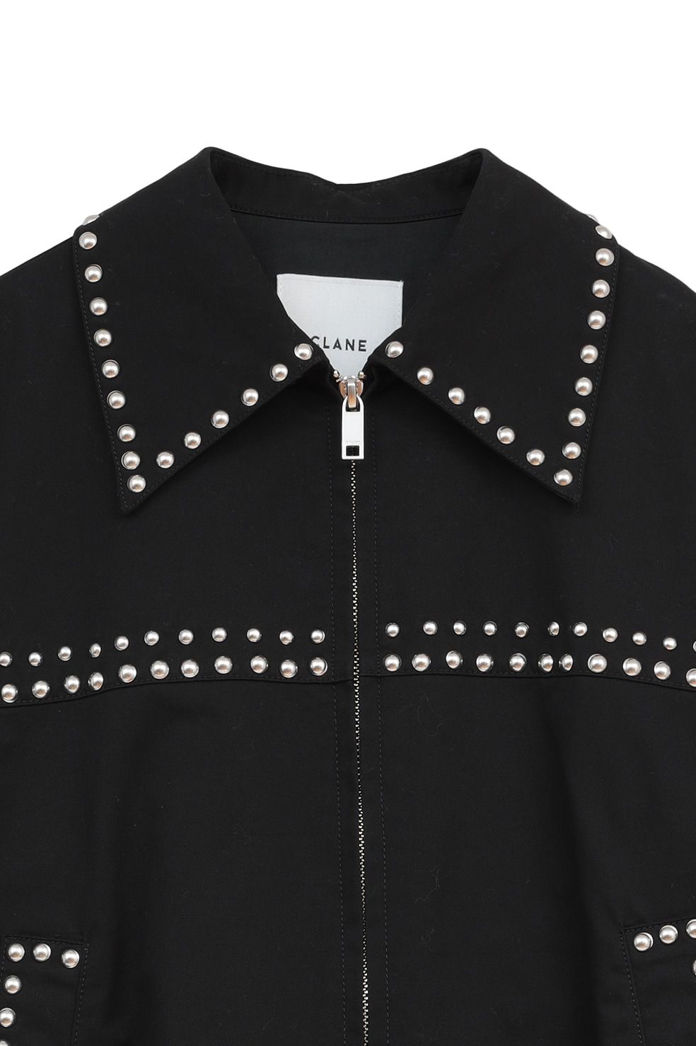 スタッズ ドリズラージャケット - W COLOR STUDDED DRIZZLER JACKET (BLACK)
