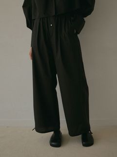 2way ライトコットンワイドパンツ - BLACK