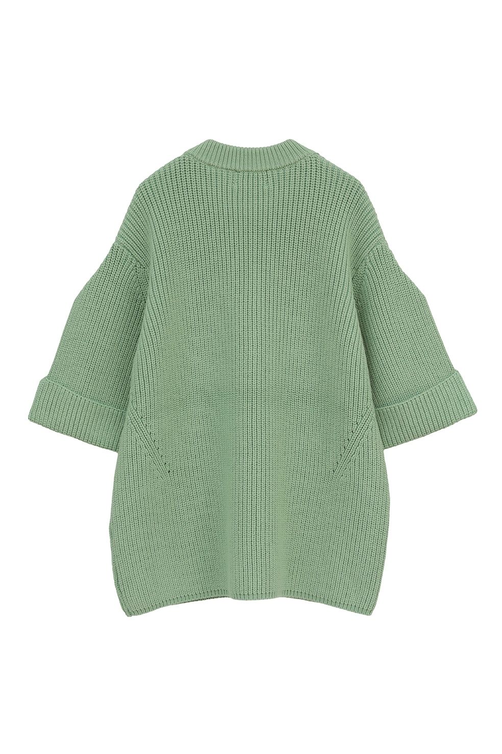 ニットトップス - OVER HALF SLEEVE KNIT TOPS (GREEN)