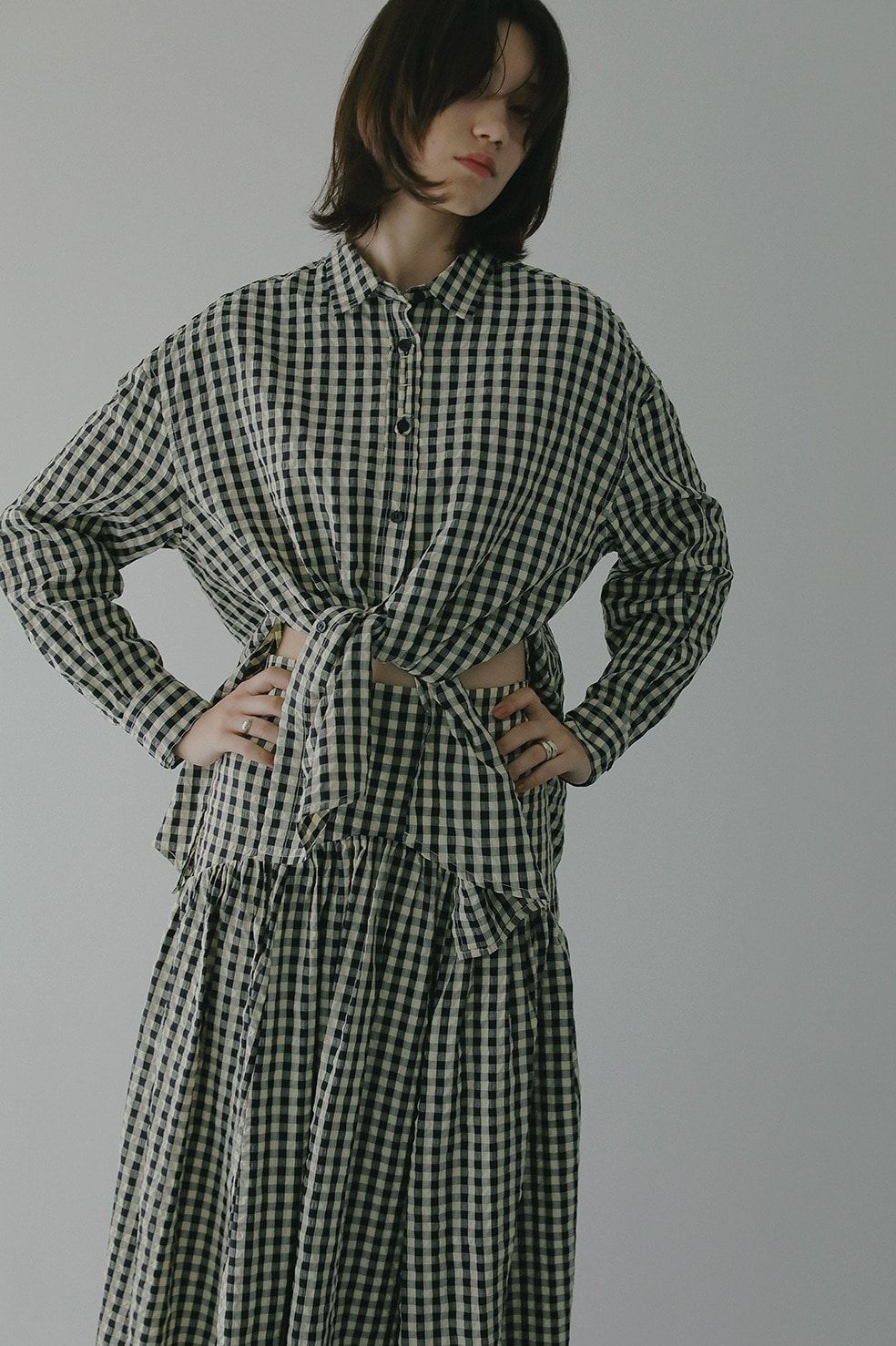 オーバーサイズシャツ -  OVER SIZED 2WAY SHIRT(MIX)