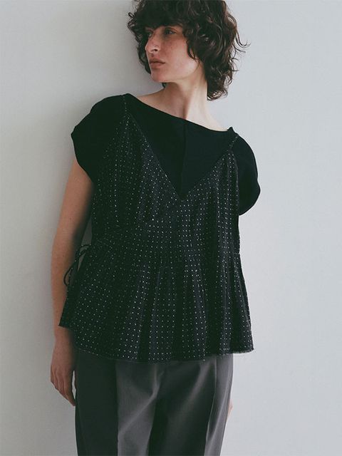 パイルデザインプルオーバー(BLACK)