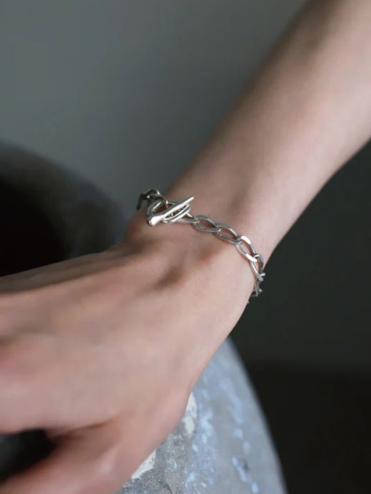 ムードフープブレスレット SV シルバー 全長 18cm SMALL シンプル デザイン ユニセックス アクセサリー