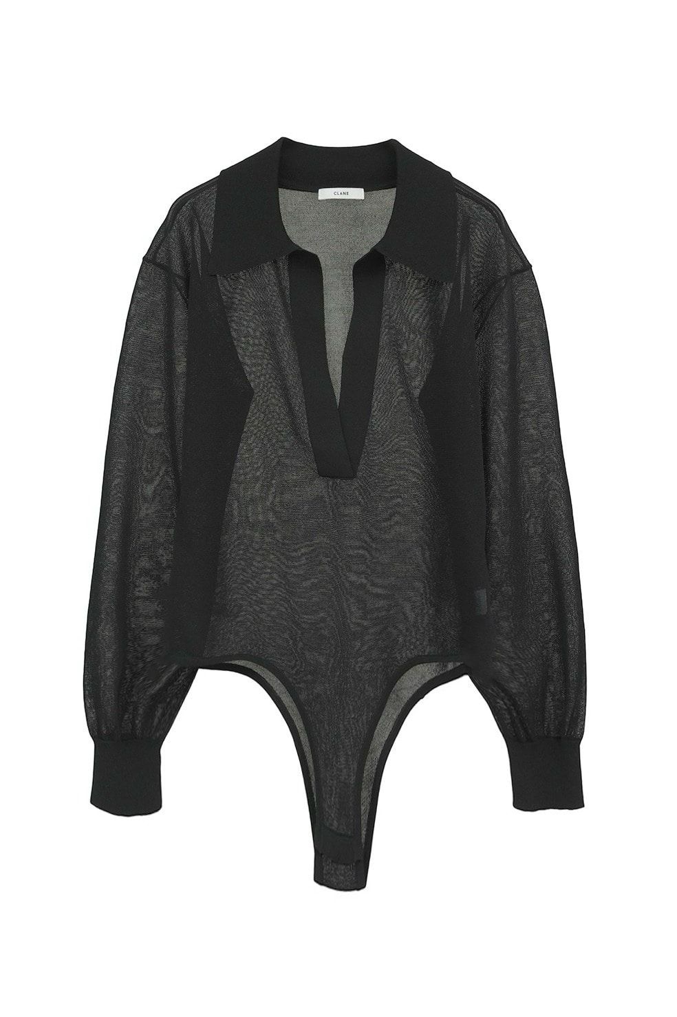 スキッパー ニット ボディスーツ - SKIPPER KNIT BODYSUITS (BLACK)