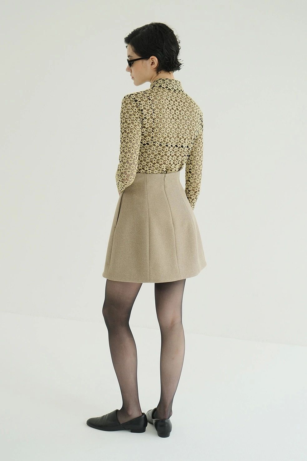 ミニスカート -  CONSTRUCTIVE MINI SKIRT (BEIGE)