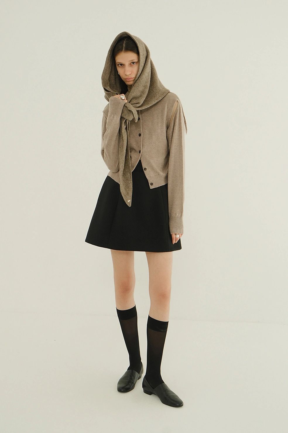 ミニスカート -  CONSTRUCTIVE MINI SKIRT (BLACK)