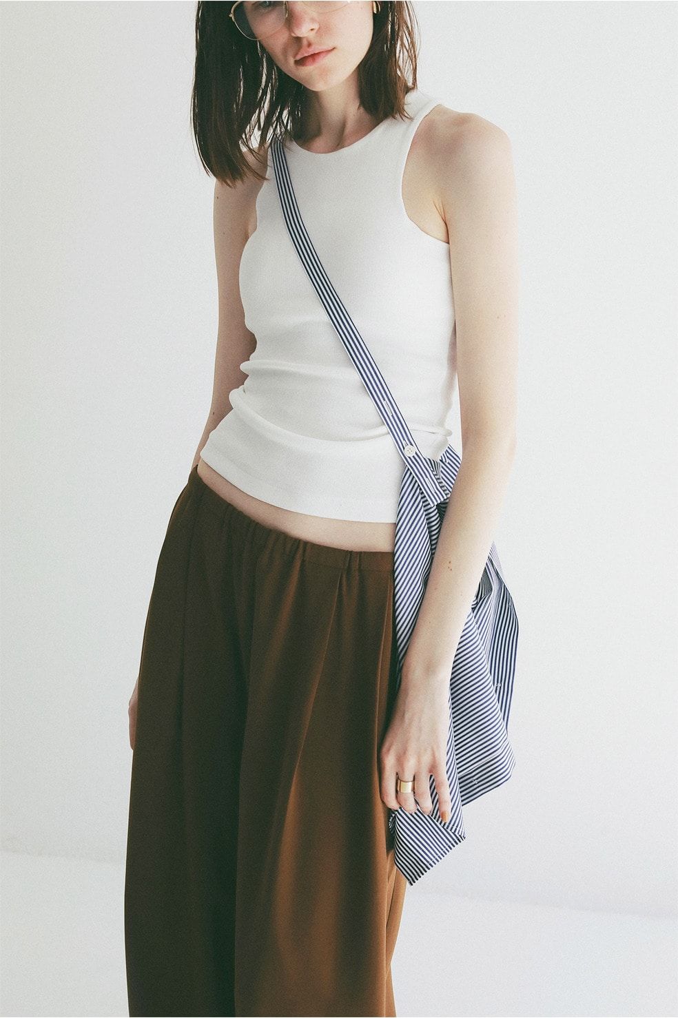 ハーフスリーブヒュージーシャツ - HALF SLEEVE HUGE SHIRTS (STRIPE)