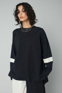 カラービックティーシャツ - Color block big tee - BLACK
