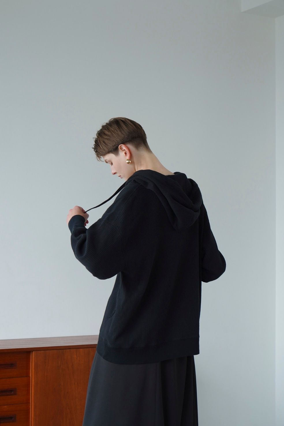 CLANE - ヘビー リブ フーディ - HEAVY RIB HOODIE - -BLACK | ADDICT