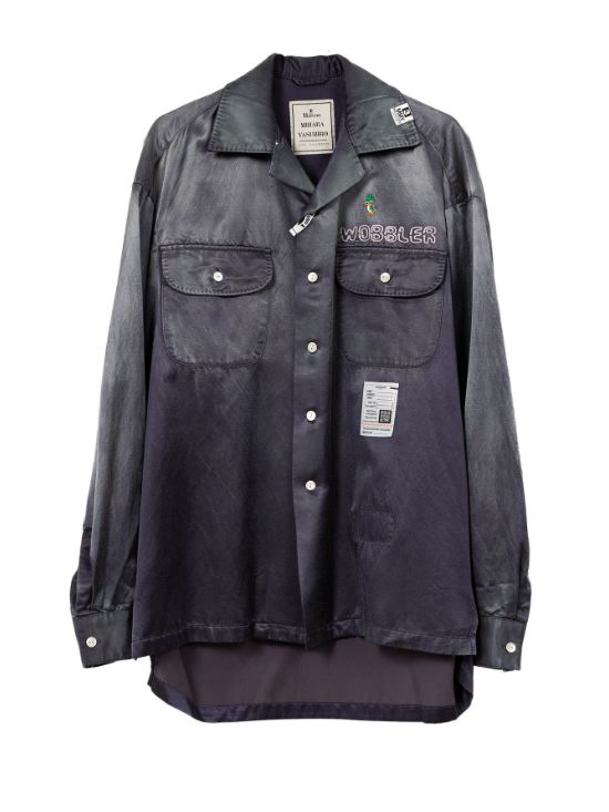 ブリーチドサテンシャツ - Bleached Satin Shirt - PUPLE
