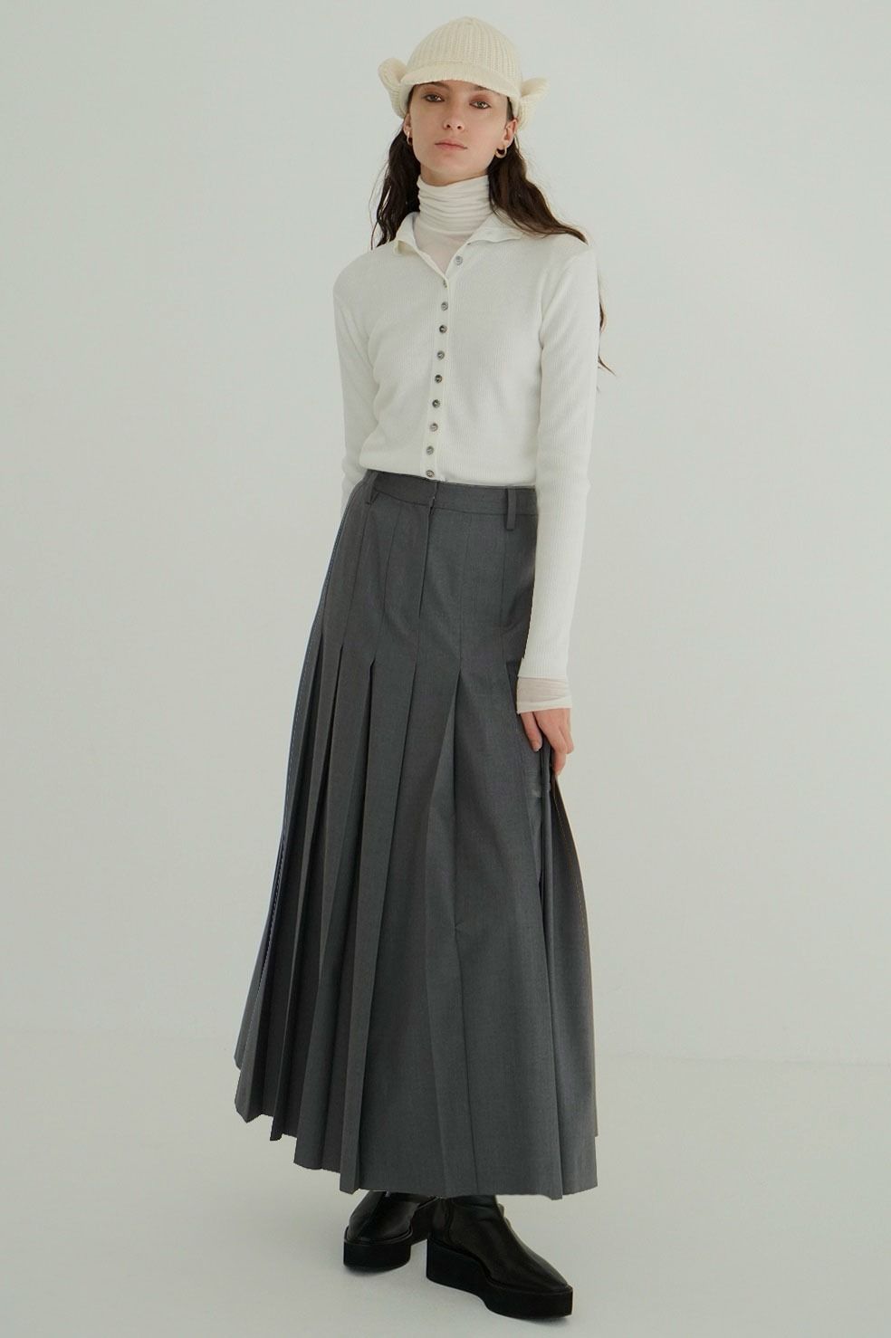 トップス CLANE W FACE BUTTON KNIT TOPS クラネCLANE W FACE BUTTON KNIT ニット TOPS