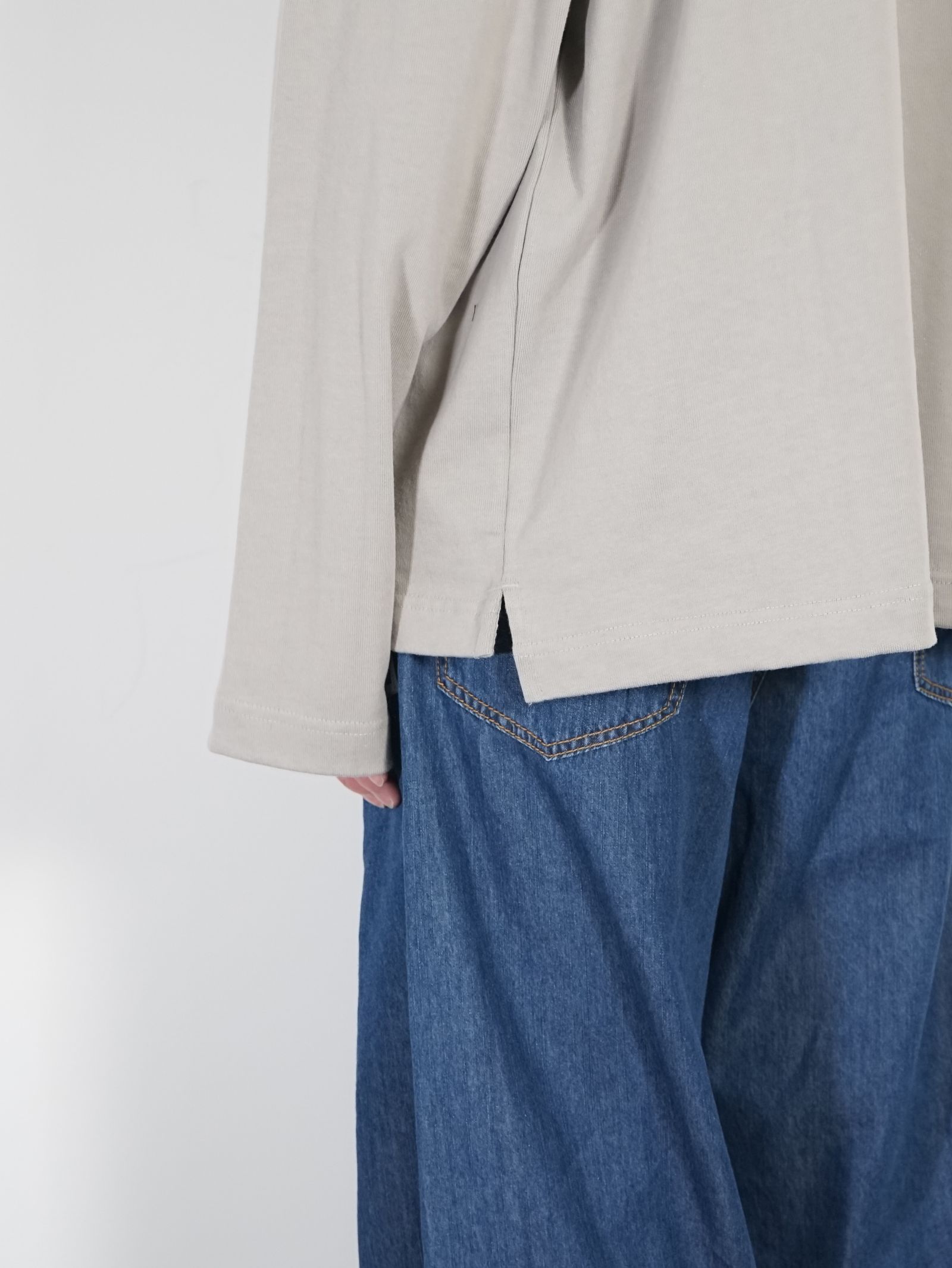 ポケットロングスリーブカットソー - POKET LS TEE - LT.GREY