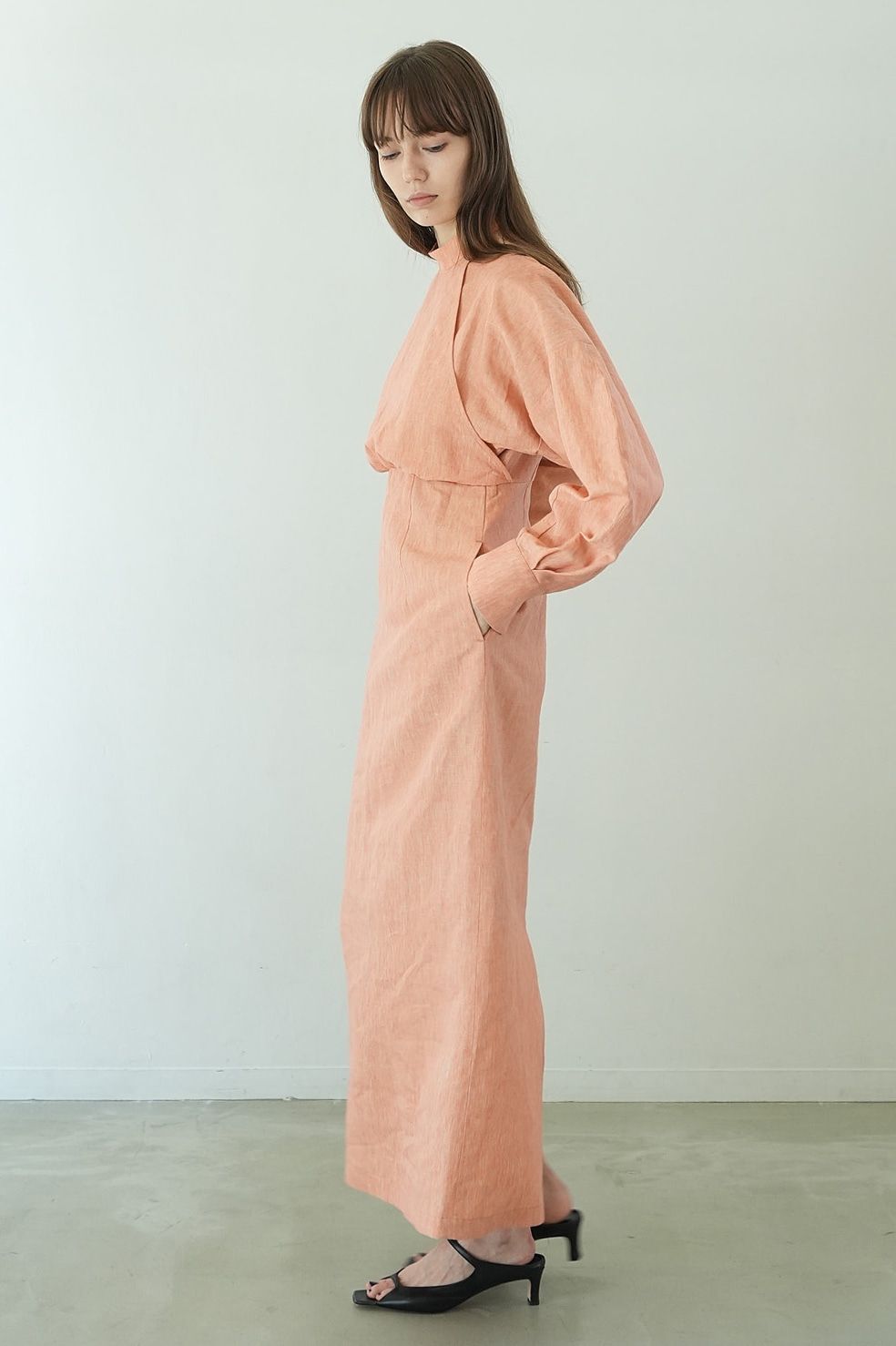 レイヤードワンピース -  HALTER LAYERED ONEPIECE - ORANGE