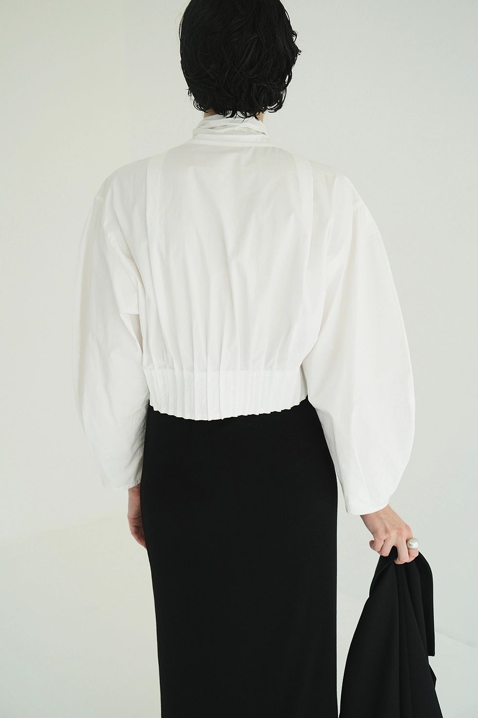 リボンジップシャツ - RIBBON ZIP SHIRTS - WHITE