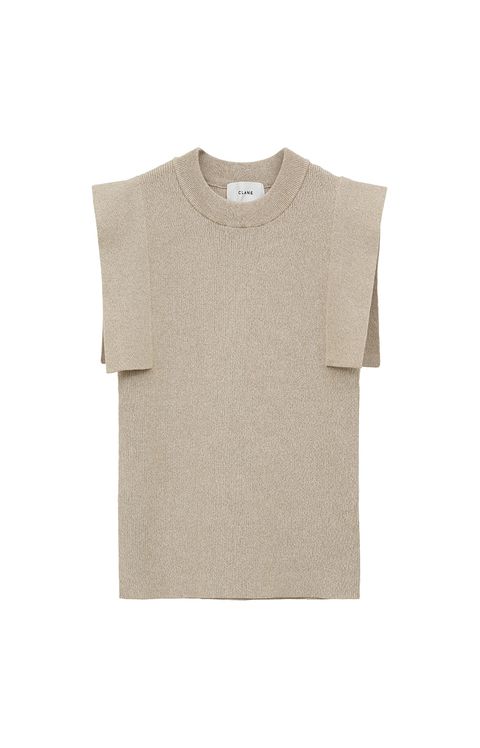 スクエアスリーブニットトップス | SQUARE SLEEVE KNIT TOPS - BEIGE