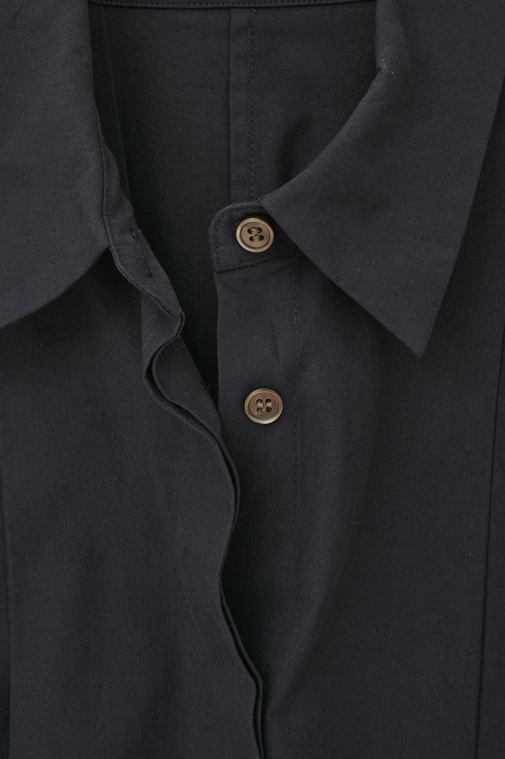 パネルプリーツ スクエアスリーブシャツ - PANELL PLEAT SQUARE SLEEVE SHIRTS (NAVY))