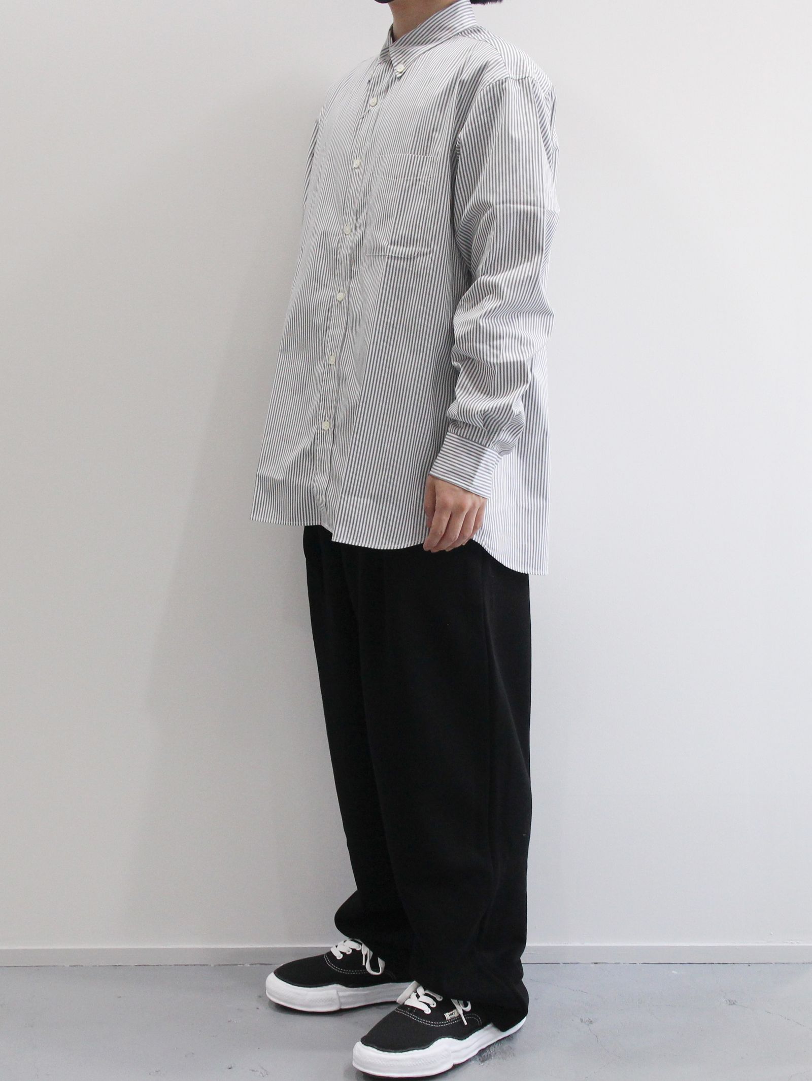 T.M.Stripe B.D Shirt - GREY