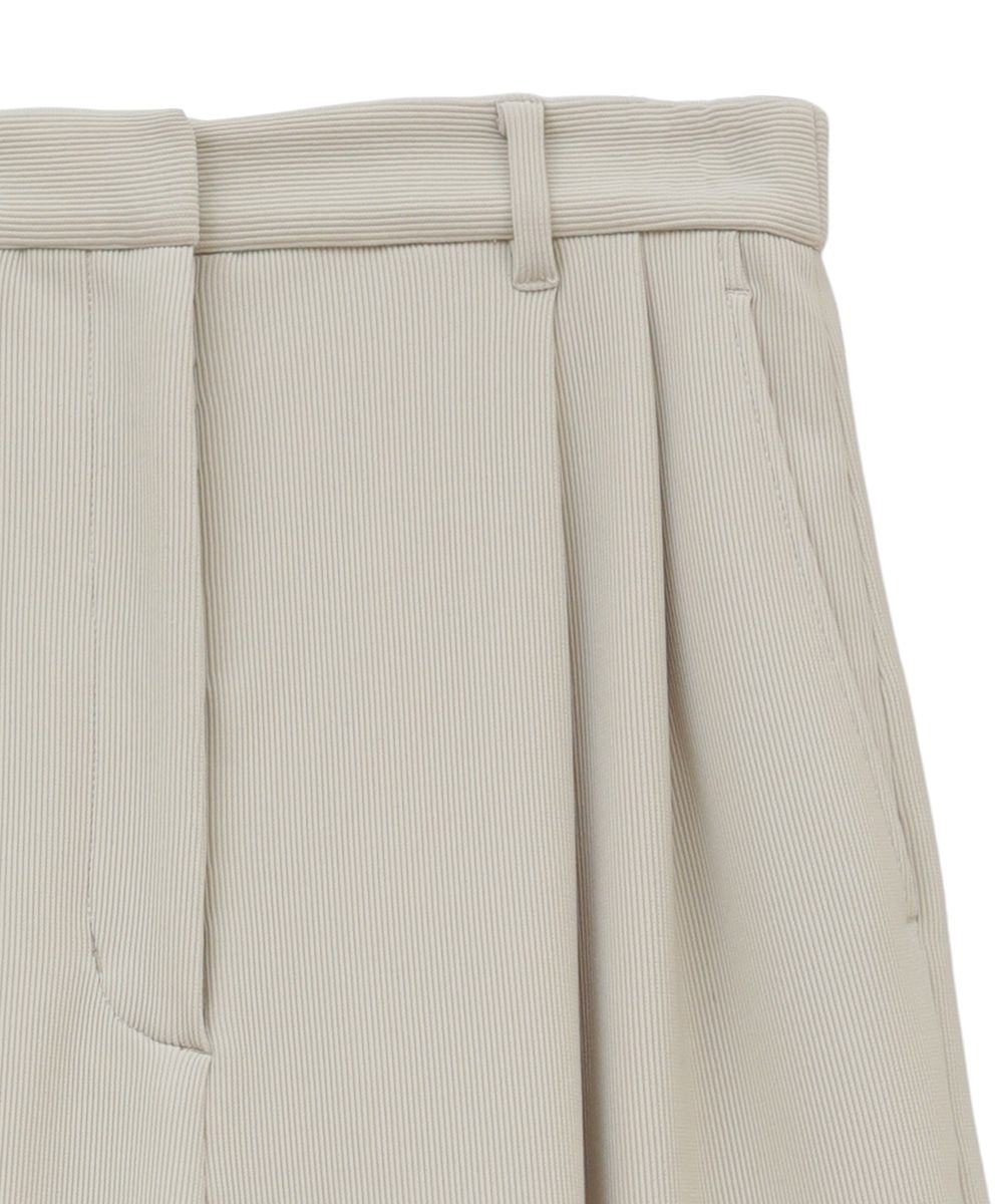 リブストライプ タックパンツ - RIB STRIPE TUCK PANTS - WHITE