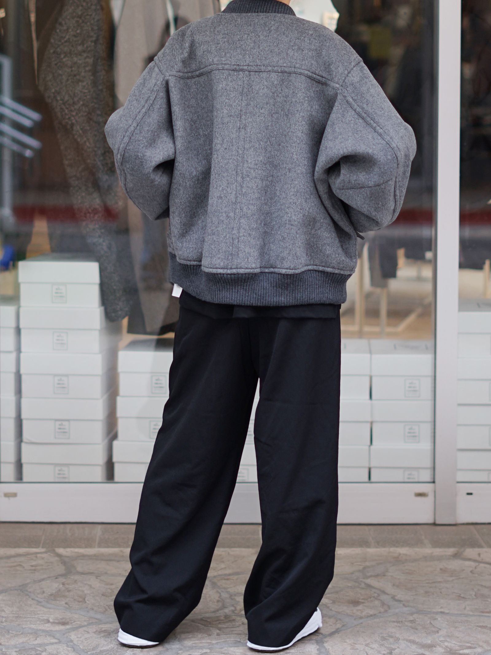 ボンバージャケット | MA-1 BOMBER JACKET IN DOUBLE FACE BEAVER (HEATHER GREY)