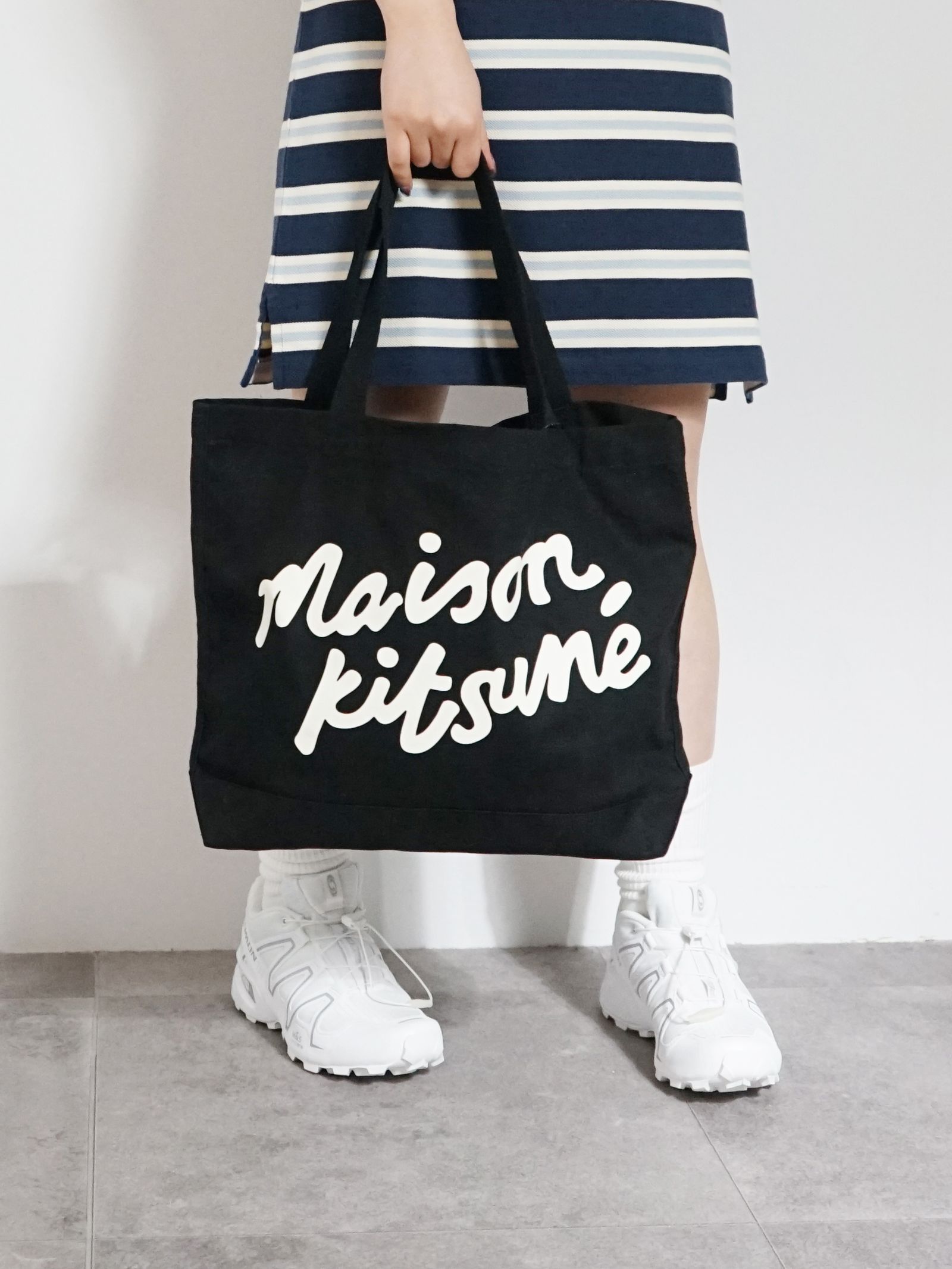 MAISON KITSUNÉ - ハンドライティングロゴ トートバッグ - BLACK