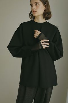 ウエスト タックカット トップス- WAIST TUCK CUT TOPS - BLACK