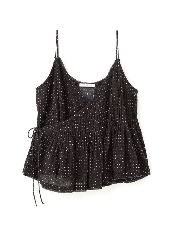 コットンドビーカシュクールキャミソール (BLACK)